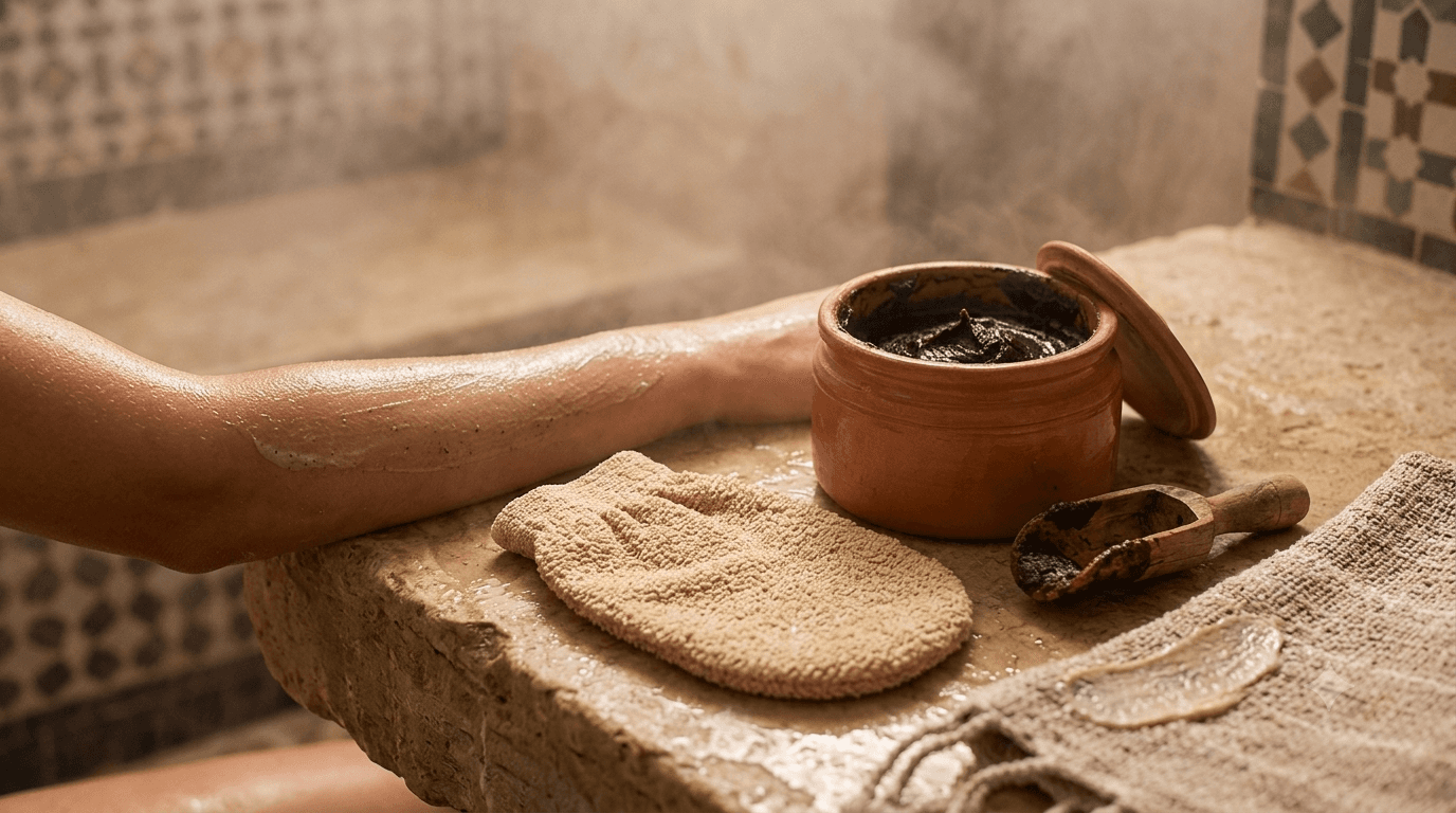 Gommage au savon noir : gant kessa et fréquence